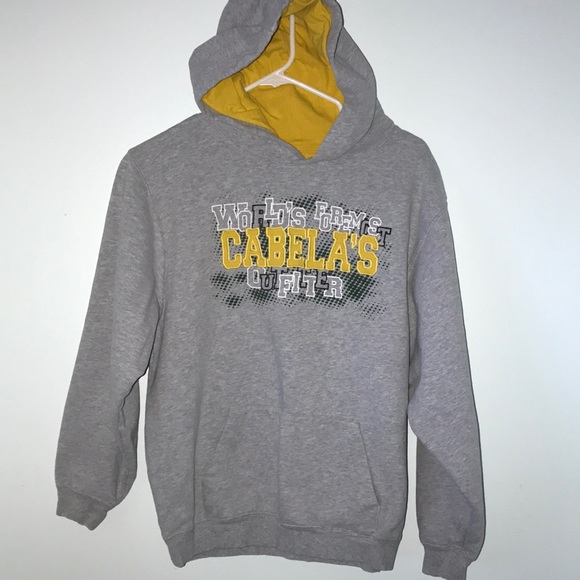 Cabelas hooded sweatshirt says “Worlds Formost Cabela’s Outfitter size XL - Picture 1 of 11